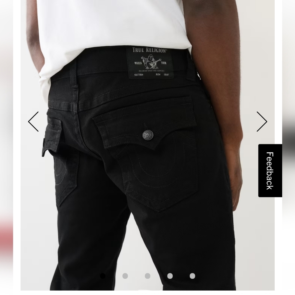 True Religion Ricky Black Jeans Y2K Skater Streetwear Pants Academia Size 32 New